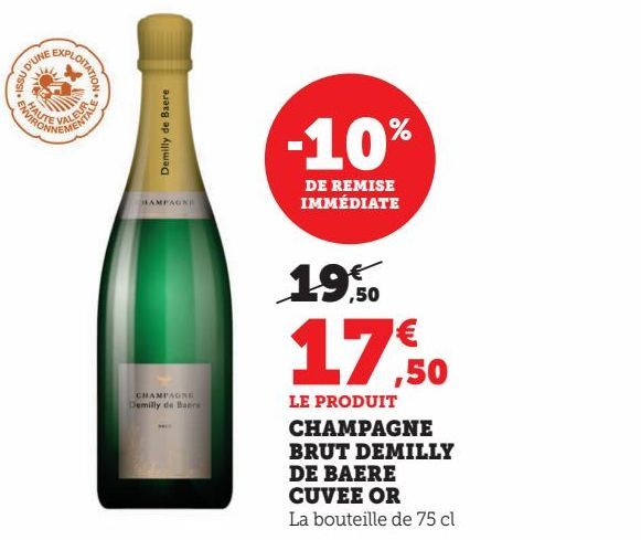 CHAMPAGNE BRUT DEMILLY DE BAERE CUVEE OR