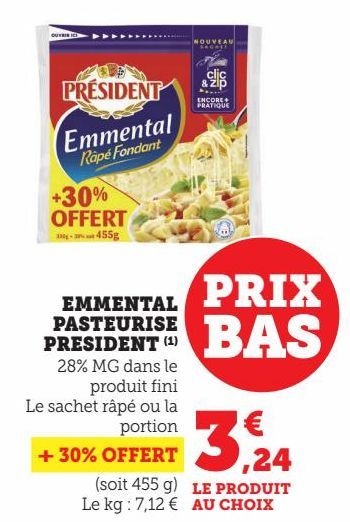 EMMENTAL PASTEURISE PRESIDENT(1)