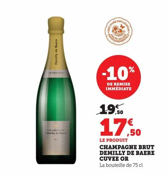 champagne brut demilly de baere cuvee or