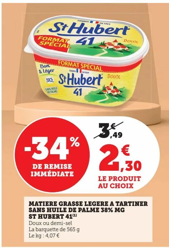 matiere graisse legere a tartiner sans huile de palme 38% mg st hubert 41(1)