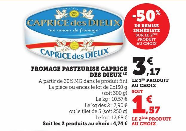 FROMAGE PASTEURISE CAPRICE DES DIEUX(1)