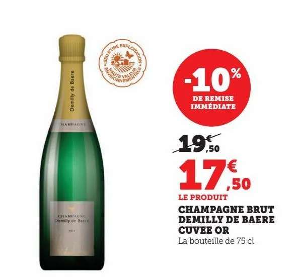 champagne brut demilly de baere cuve or