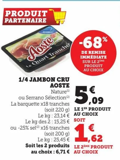 1/4 jambon cru aoste