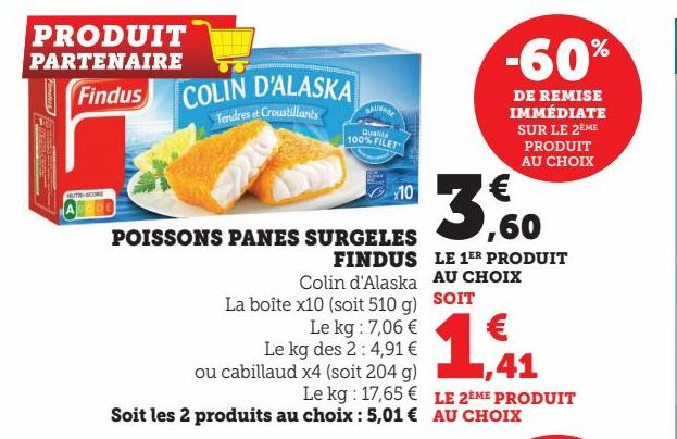 POISSONS PANES SURGELES FINDUS