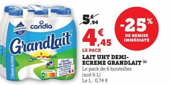 LAIT UHT DEMI-ECREME GRANDLAIT(1)