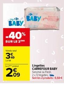 lingettes Carrefour