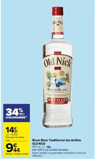 rhum blanc Old Nick