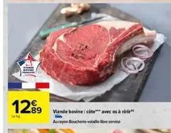 12⁹9  89  lig  viande bovine: cote avec ost  aurayon boucherie vollservice 