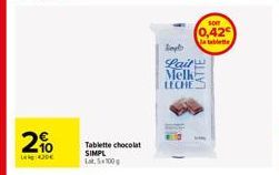 N  2%  Lek 430€  Tablette chocolat SIMPL Lat, 5100g  ထိုင်း  Lait Melk LECHE  SOIT  0,42€  tablette 