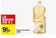 LE  BIDON DE 3 L  999  at an  Huile de tournesol SIMPL 3L  M 