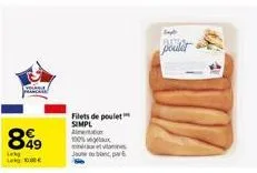 pasion  899  lekg le  filets de poulet simpl alon 100% x met vane june uban part  poulet 