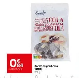 83  084  lekg: 420€  simply goot cola  foyes colasmaak botellas sabor 