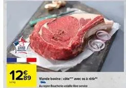 12⁹9  89  lig  viande bovine: cote avec ost  aurayon boucherie vollservice 