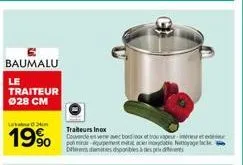 baumalu  le traiteur 028 cm  len  19%  traiteurs inox  couverde en vere avec bord inox et trouwapeur intérieur et ex polar-quest mata acer inorydoble nettoyage tacle dents des disponibles à es prevent