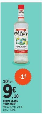 rhum blanc Old Nick