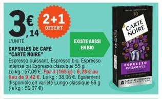 capsules de café Carte noire