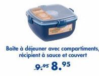 Boîte à déjeuner avec compartiments, récipient à sauce et couvert  9.95 8.95 