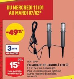 -49%  DU MERCREDI 11/01 AU MARDI 07/02*  3 ans  GARANTIE  D-120 contation recyclage 