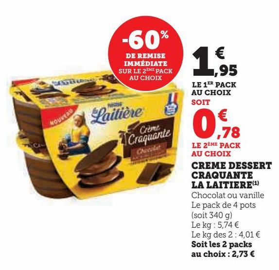 CREME DESSERT CRAQUANTE LA LAITIERE