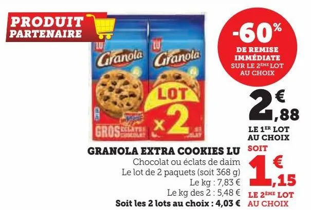 granola extra cookies lu