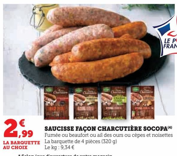 SAUCISSE FAÇON CHARCUTIÈRE SOCOPA