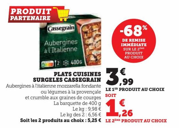 PLATS CUISINES SURGELES CASSEGRAIN