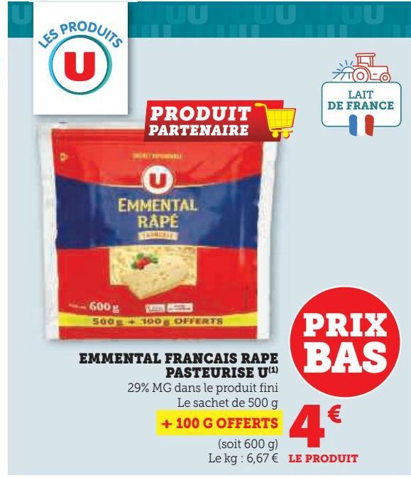 EMMENTAL FRANCAIS RAPE PASTEURISE U