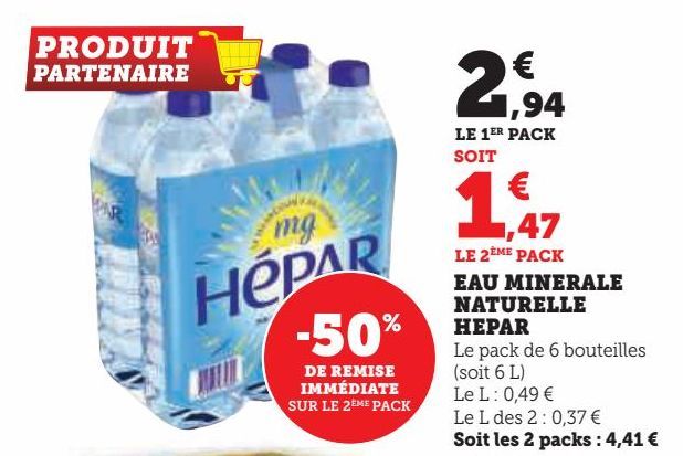 EAU MINERALE NATURELLE HEPAR