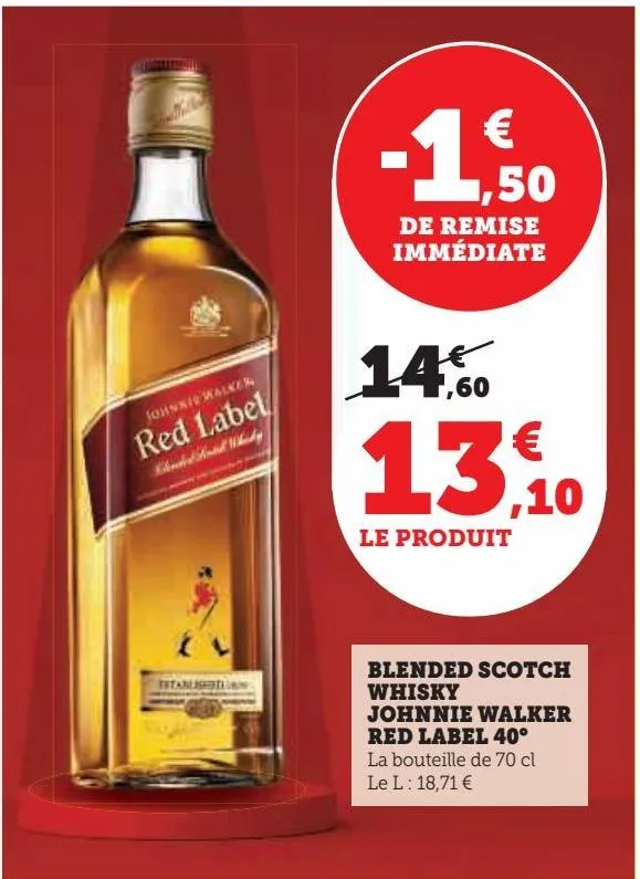 blended scotch whisky johnnie walker red label 40°