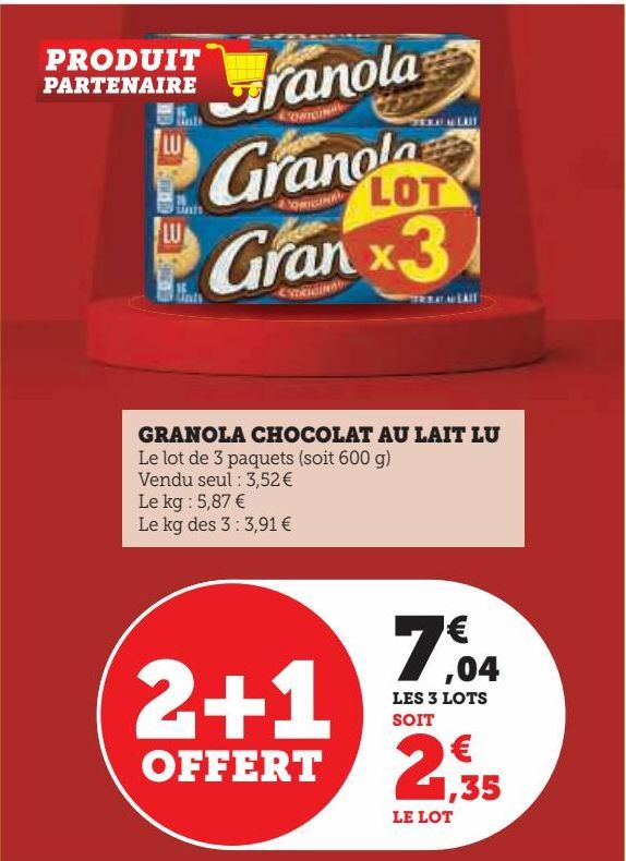 GRANOLA CHOCOLAT AU LAIT LU