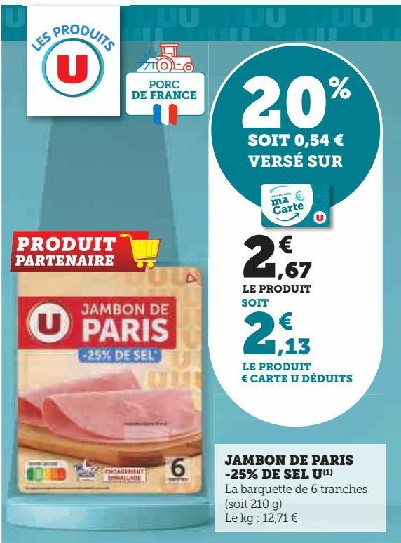 JAMBON DE PARIS -25% DE SEL U(1)