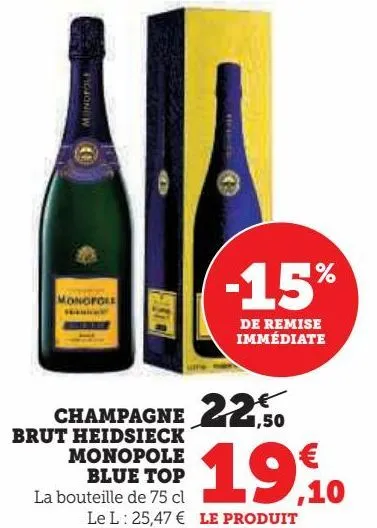 champagne brut heidsieck monopole blue top
