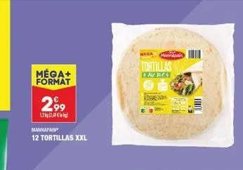méga+ format  299  1,27,00€  mannapain  12 tortillas xxl  mega mas  tortillas  av bes  006-
