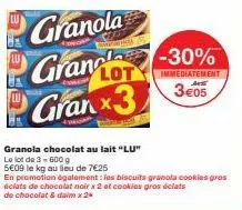 chocolat au lait granola