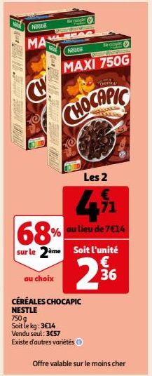 CÉRÉALES CHOCAPIC NESTLE