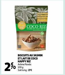 BISCUITS AU JASMIN ET LAIT DE COCO HAPPY RIZ