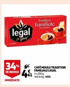 CAFÉ MOULU TRADITION FAMILIALE LEGAL