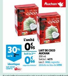 LAIT DE COCO AUCHAN