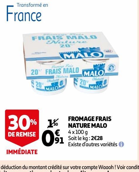 FROMAGE FRAIS NATURE MALO
