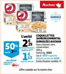 coquillettes jambon emmental surgelées auchan