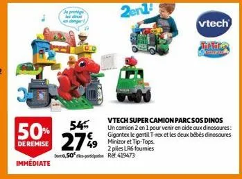 vtech super camion parc sos dinos