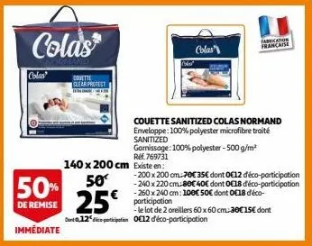 couette sanitized colas normand