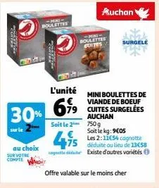 mini boulettes de viande de boeuf cuites surgelées auchan