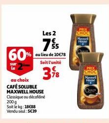 café soluble Maxwell house