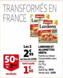 lardons et  allumettes  herta