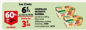 COUPELLES DE FRUITS BLÉDINA