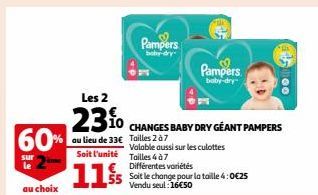 CHANGES BABY DRY GÉANT PAMPERS