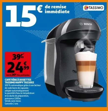 cafetière à dosettes tassimo happy tas1002