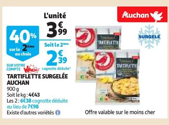 tartiflette surgelée auchan