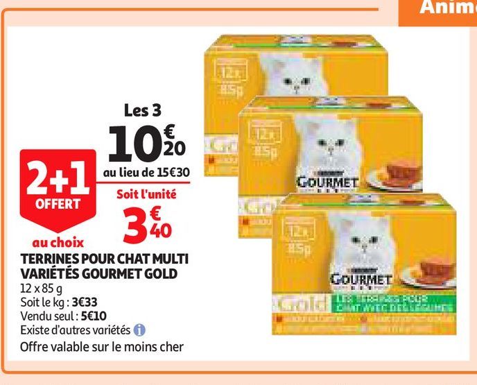 TERRINES POUR CHAT MULTI VARIÉTÉS GOURMET GOLD